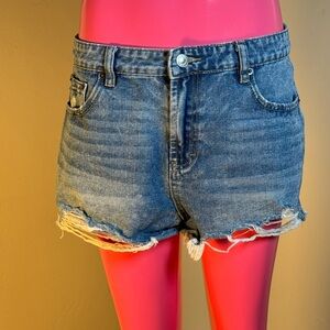Project Rebel Women’s Denim Shorts Size 11 Raw Hem Cutoff